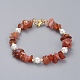 Bracelets en perles d'agate rouge naturelle / cornaline BJEW-JB04933-05-1