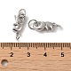 Cierres de mosquetón de plata de primera ley con baño de rodio y anillas X-STER-D006-15P-3