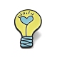 Lampadina in stile cartone animato con perni smaltati a cuore JEWB-H016-01EB-01-1