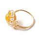 女の子の女性のための天然宝石の指輪  ラウンドシェルパールビーズリング  真鍮製ワイヤーラップリング  ゴールドカラー  usサイズ7 3/4(17.9mm) X1-RJEW-TA00012-8