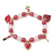 Elastisches Armband mit runden Perlen aus Kunstharz BJEW-JB09564-1