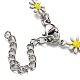 304 collar de cadena de eslabones de flores de acero inoxidable con esmalte. NJEW-E098-01P-3