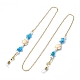 Chaînes de lunettes en perles de tortue turquoise synthétique et de graines de verre AJEW-EH00394-02-1
