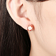 Alliage d'étain en forme de coquille et boucles d'oreilles rondes en imitation de perles EJEW-BB16330-7