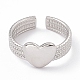 304 кольцо из нержавеющей стали с открытым сердцем для женщин RJEW-G275-06P-2