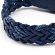 Trendy Unisex Casual Style Braided Hemp and Leather Wristband Bracelets BJEW-L268-M-3