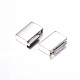 304 Stainless Steel Magnetic Clasps with Glue-in Ends X-STAS-I011-15-4