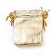 オーガンジーバッグ巾着袋  長方形  ゴールド  12x9cm X-OP-S009-12x9cm-02-4