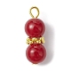 10 pendentif rond en perles de verre de 10 couleurs. PALLOY-JF02270-3