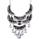 Mode femmes bijoux en alliage de zinc verre strass larme NJEW-BB15095-B-2