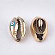 Electroplated Cowrie Shell Beads X-SSHEL-S258-62-2