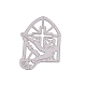 Paloma blanca con plantillas de troqueles de corte de acero al carbono en cruz DIY-F028-13-5