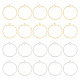 Benecreat20pcs2色真鍮製コネクターチャーム  リングリンク  本物の金メッキと本物のプラチナメッキ  28x25x1mm  穴：1mm  10個/カラー KK-BC0012-41-1