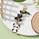 Panda Alloy Enamel Pendant Decorations HJEW-JM01275-04-3