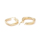 Textured Double Rhombus Brass Huggie Hoop Earrings for Women  EJEW-A064-14G-RS-2