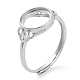 Componenti dell'anello in argento sterling piatto rotondo regolabile 925&nbsp;STER-G042-02P-1
