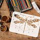 Pochoir de libellule Fingerinspire 8.3x11.7 pouce réutilisable fantaisie libellule dessin pochoir bricolage libellule avec motif pendentif en perles pour peindre sur le mur DIY-WH0396-0062-3