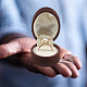 ベルベットシングルリングボックス  結婚指輪のギフトケース  オーバル  ココナッツブラウン  5.35x3.9x3.65cm VBOX-WH0005-04-7
