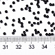 ガラスシードビーズ  機械刺繍に適合  不透明色の光沢  ラウンド  ブラック  2x1.5mm  穴：1mm  約30000個/袋 SEED-S042-03B-01-4