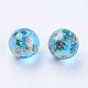 Flower Picture Printed Glass Beads GLAA-E399-12mm-C02-1