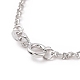 Strukturierte Kabelketten-Halskette aus 925 rhodiniertem Sterlingsilber für Damen STER-I021-10P-3