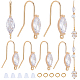 CREATCABIN 12Pcs Brass with Cubic Zirconia Earring Hooks DIY-CN0002-83-1