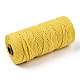 コットン糸  マクラメコード  装飾的な糸のスレッド  DIYの工芸品について  ギフトラッピングとジュエリー作り  きいろ  3mm  約109.36ヤード（100m）/ロール。 OCOR-T001-02-42-2