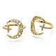 Brass Micro Pave Clear Cubic Zirconia Cuff Rings RJEW-S045-014G-NR-2