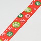 Christmas Snowflake Printed Grosgrain Ribbon for Christmas Gift Package SRIB-D010-9mm-02-2