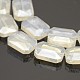 Plaquent rectangle plaqué couleur ab perles de verre brins EGLA-P002-AB01-2