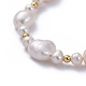Natürliche Barockperlen Keshi Perlen Perlen Armbänder BJEW-JB05266-01-2