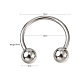 316L Surgical Stainless Steel Circular/Horseshoe Barbell with Round Ball AJEW-P002-07-3
