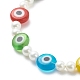Bracelet de collier de perles de verre et mauvais œil au chalumeau SJEW-JS01247-9