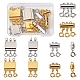 10Pcs 10 Styles Alloy Magnetic Clasps Slide Lock Clasps with Spring Ring Clasps FIND-TA0002-03-2