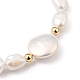 Natürliche Barockperlen Keshi Perlen Perlen Armbänder BJEW-JB05404-02-2