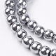 Chapelets de perles en hématite synthétique sans magnétiques G-S096-6mm-3-3