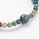 Faceted Natural Indian Agate Beads Stretch Bracelets BJEW-JB03387-3