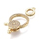Brass Micro Pave Cubic Zirconia Lobster Claw Clasps ZIRC-M108-09A-G-2