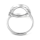 Componentes del anillo de plata de ley 925 ajustable redondo plano&nbsp;STER-G042-07P-3