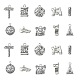 50 Stück 10 Stile Taschenanhänger aus Zinklegierung im tibetischen Stil TIBEP-CJ0003-30-1