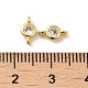 Rack Plating Brass Pave Clear Cubic Zirconia Connector Charms KK-G477-02G-3