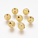 Brass Textured Beads KK-B208-G-1