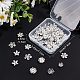 Beebeecraft 70Pcs/Box 7 Style Bead Caps 925 Sterling Silver Plated Brass Flower End Caps Loose Beads for Bracelet Necklace DIY Jewelry Making Crafts Supplies KK-BBC0003-55-7