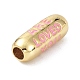 Eco-Friendly Brass Enamel Beads KK-C220-06G-03-2