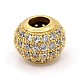 CZ Jewelry Brass Micro Pave Cubic Zirconia European Beads ZIRC-M024-07G-1