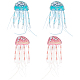Ahadermaker 4шт 2 цвета медузы ручной работы аппликации из бисера PATC-GA0001-12-1