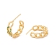 Green Cubic Zirconia Curb Chain Stud Earrings EJEW-F282-46G-2