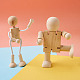 Giocattoli di robot di legno in bianco non finiti AJEW-TA0001-03-4