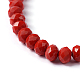 1 fil opaque solide couleur rouge foncé cristal verre rondelle perles brins X-EGLA-F046A-18-2