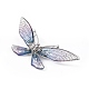 Брошь-бабочка из блестящей смолы с кристаллами и стразами JEWB-P016-04P-03-3